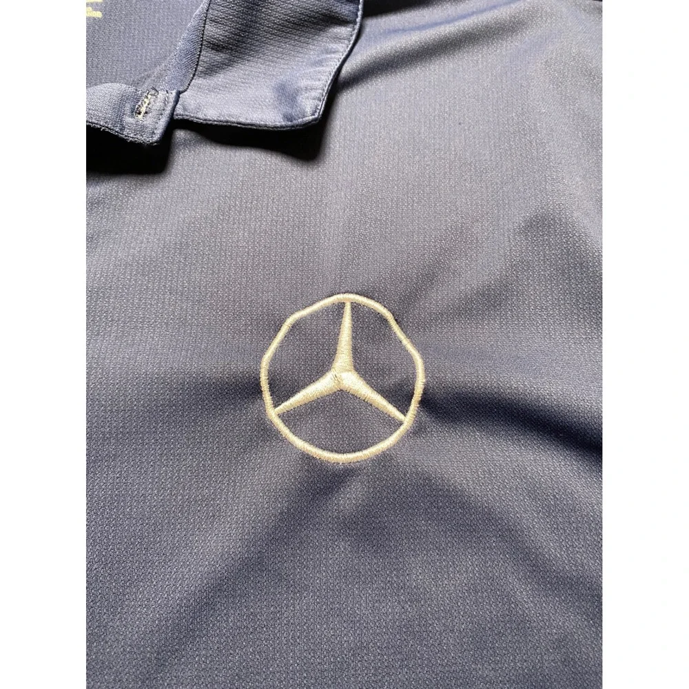 Nike Mens Mercedes Benz Polo Shirt Navy Blue Golf Performance XL 883681-410